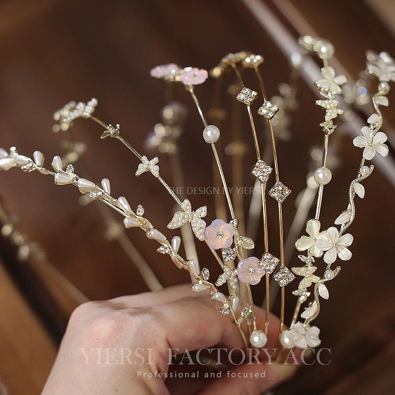Light Gold Headband / Bando Simple Mini Untuk Dewasa Pesta - BT16