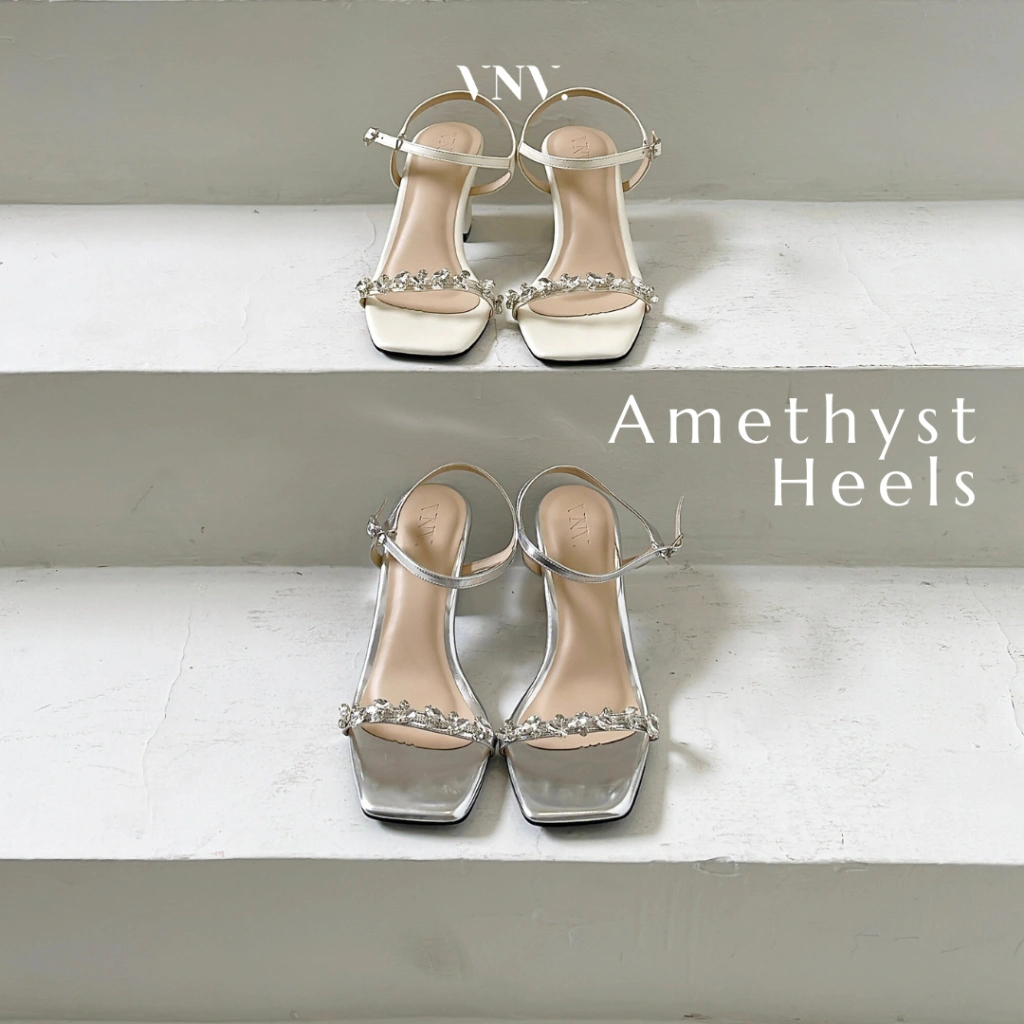 Venivoir Amethyst Block Heels / Wedding Shoes / Heels Kondangan 7cm