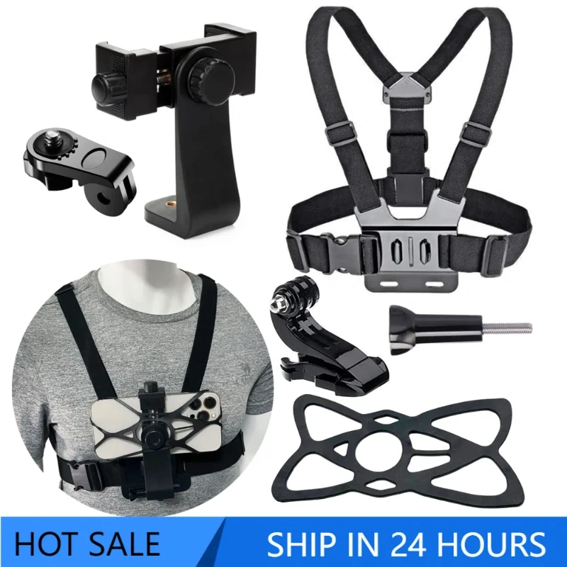 Chest Strap Tali Dada Handphone & Mount Kamera Body Belt Holder GoPro Hero Action Cam Untuk Tali Chest Strap Dudukan Dada