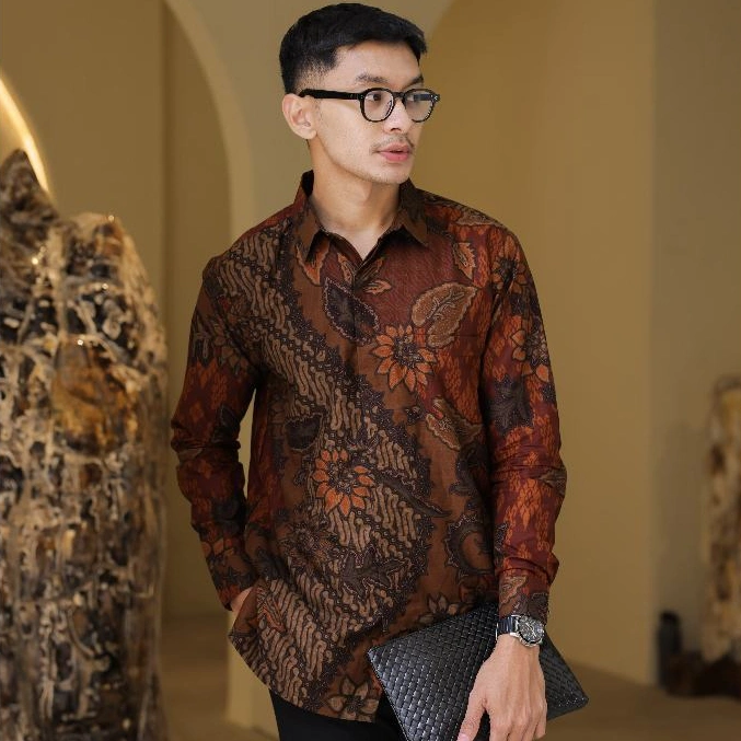 BATIK AYMAN - Wardana Lengan Panjang | Kemeja Batik Pria Lengan Panjang Katun Premium