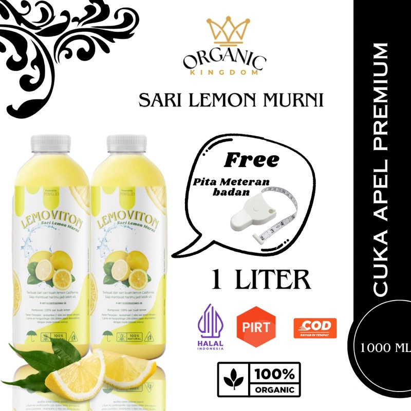 1 Liter Sari Lemon Murni Diet Detox Pelangsing Penurun Berat Badan Alami