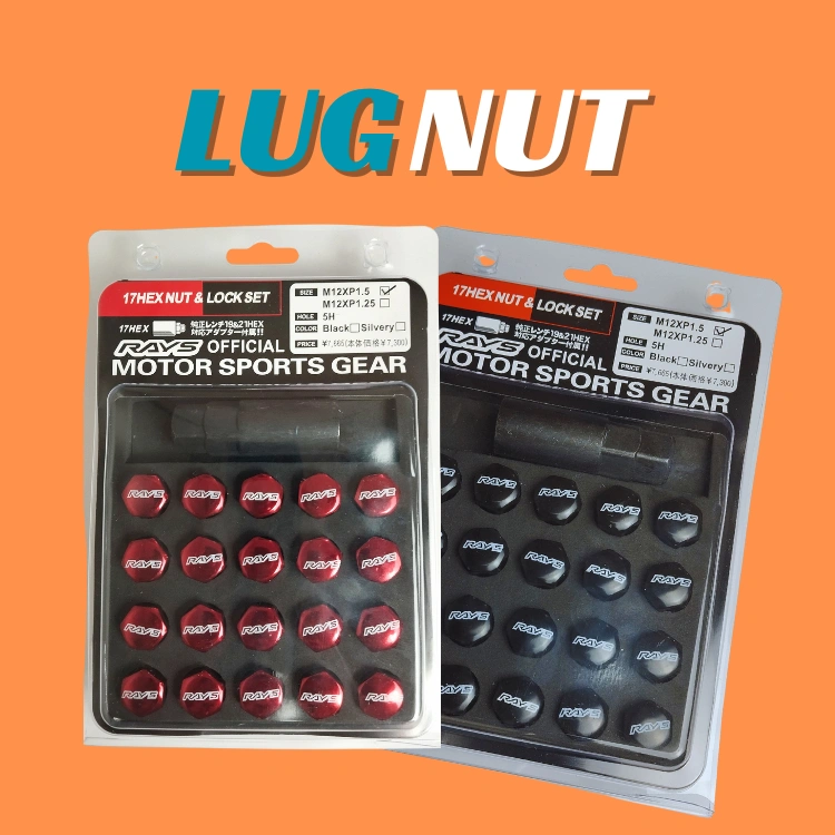 MUR BAUT RODA MOBIL RAYS HEXNUT/LUGNUT M 12 X P 1.5 DAN M 12 X P 1.25 ISI 20PCS