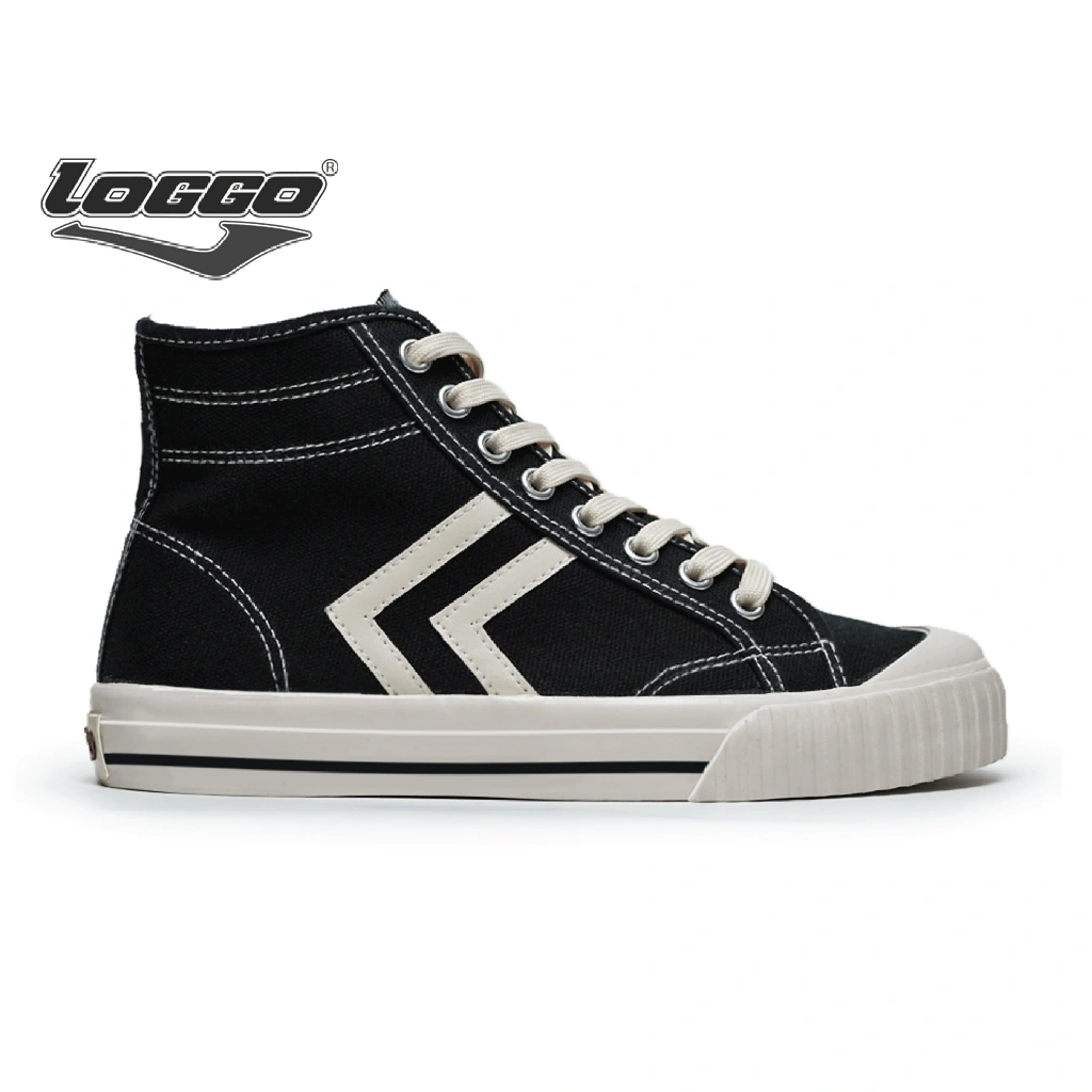 Loggo - Sepatu Revolver Hi Series Hitam Putih - Sneakers Sepatu Kanvas Vulcanized size 37-43