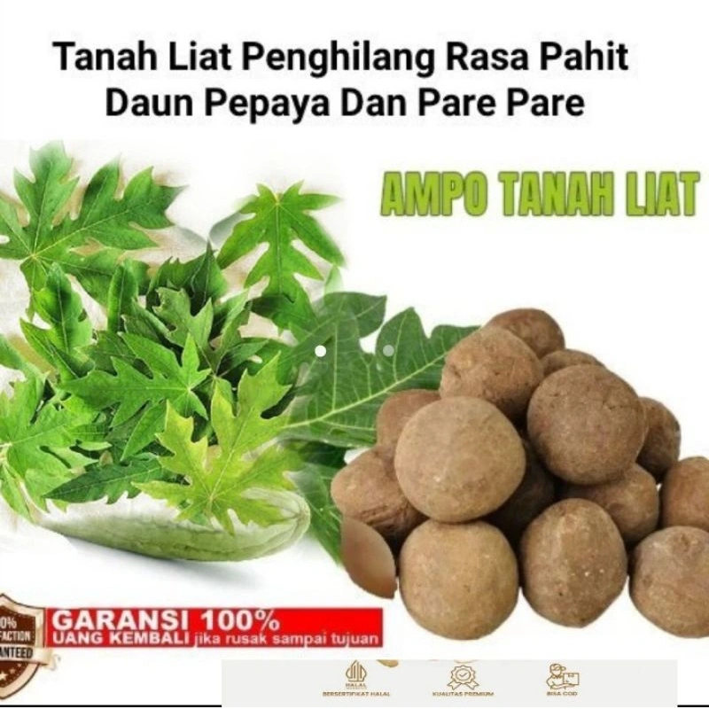 Ampo Tanah Liat Isi 10 Butir / Penghilang Rasa Pait Daun Pepaya / Ampo Tanah