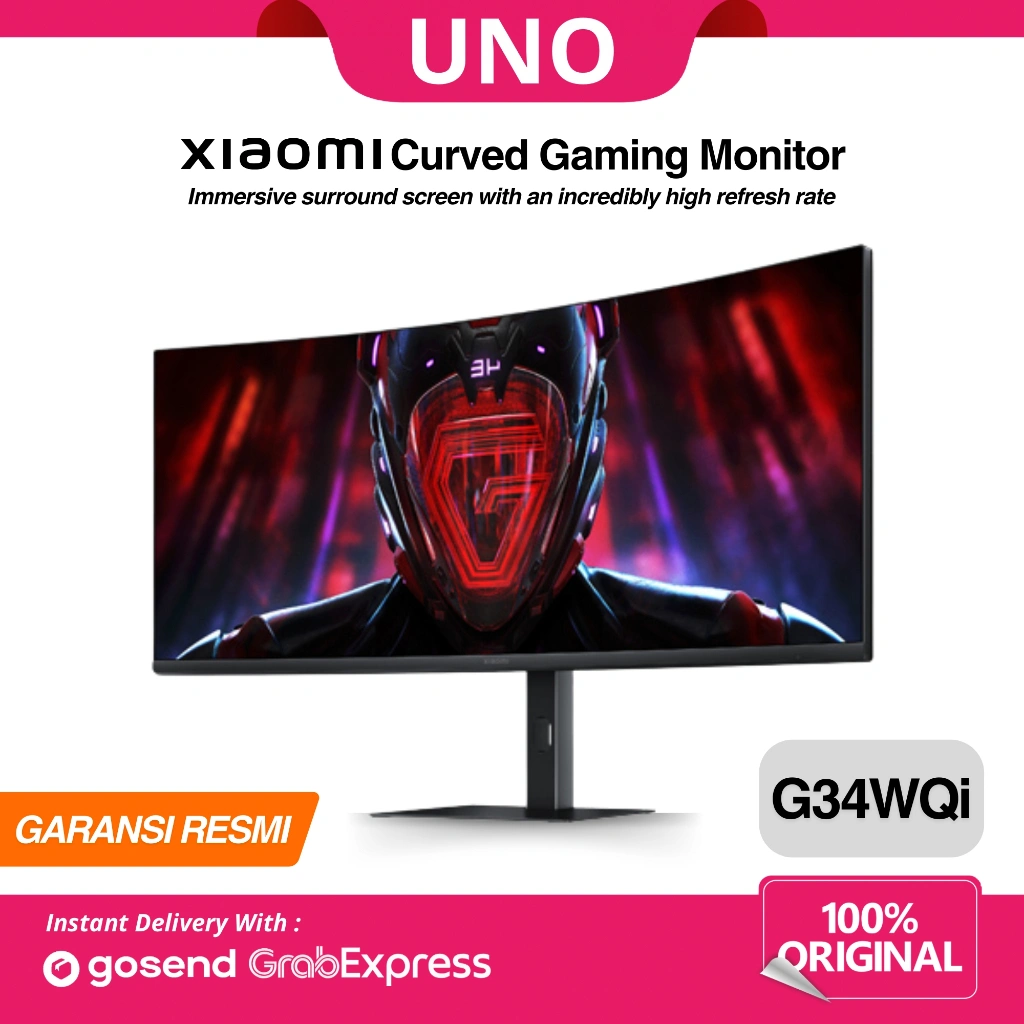 Xiaomi Mi Curved Gaming Monitor G34WQi 180Hz High Refresh Rate 1500R Golden Curvature WQHD 21:9 (3440x1440)