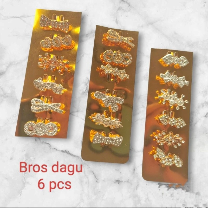 6 pcs Bros dagu kecil 2 cm/Bros jilbab