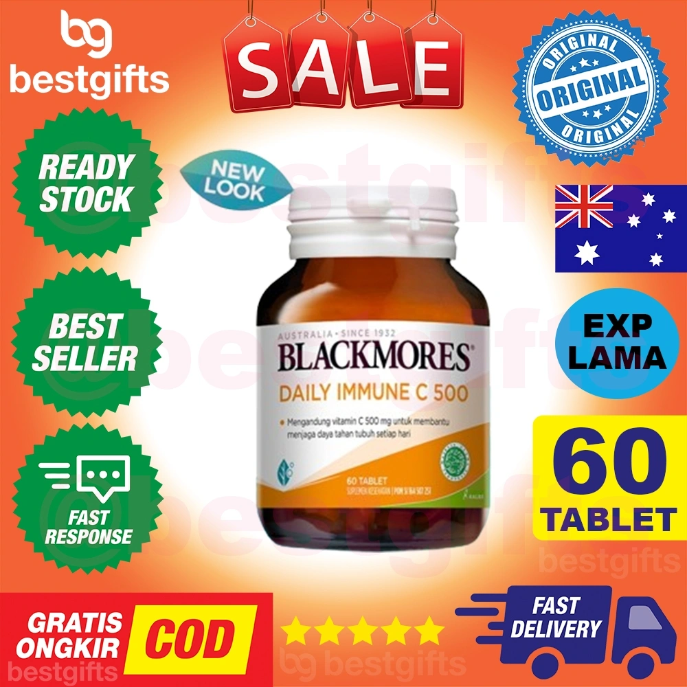 BLACKMORES VITAMIN C 500 MG // DAILY IMMUNE VIT C 500MG ANTIOKSIDAN KEKEBALAN DAYA TAHAN TUBUH FLU PILEK 60 TABLET