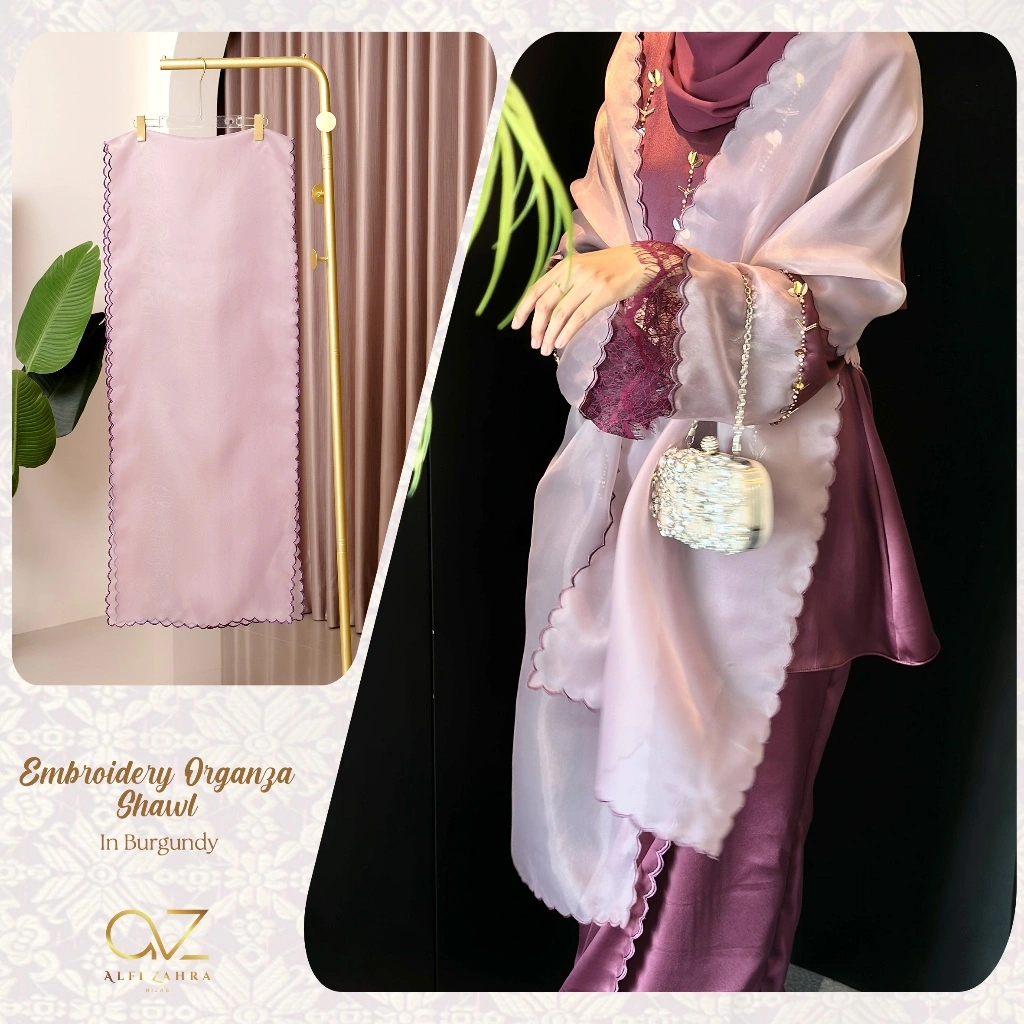 Embroidery Organza Shawl - (PRE-ORDER)