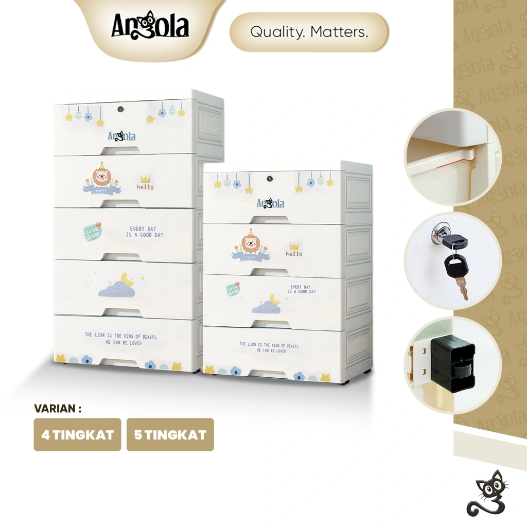 ANGOLA Lemari Plastik Pakaian C64/C65 Lemari Penyimpanan Pakaian / Mainan Anak / Wardrobe Storage