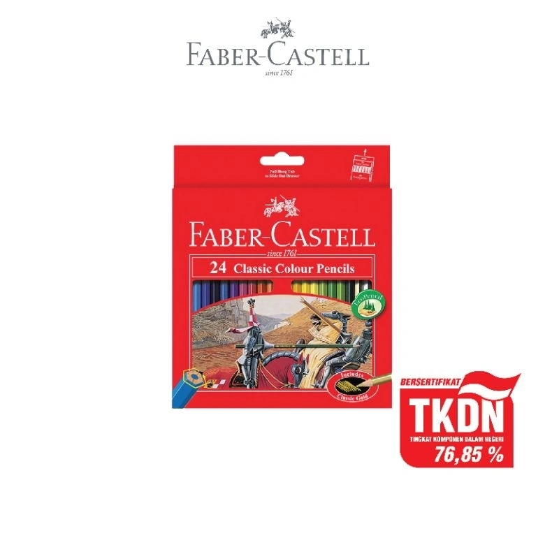 Faber-Castell Pensil Warna Color Pencils Classic Colour Pencils set 24 Panjang