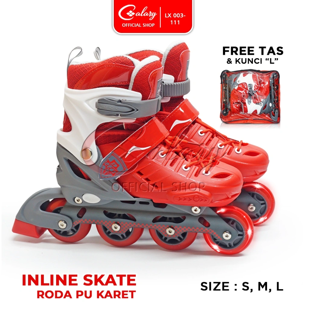 CALARY Sepatu Roda Anak Remaja Dewasa Roda Karet PVC PU Menyala 1 003-111
