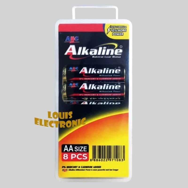 Baterai Alkaline AA isi 8 Pcs + Case Batre ABC Alkaline A2 isi 8 Pcs Alkaline AA Grosir