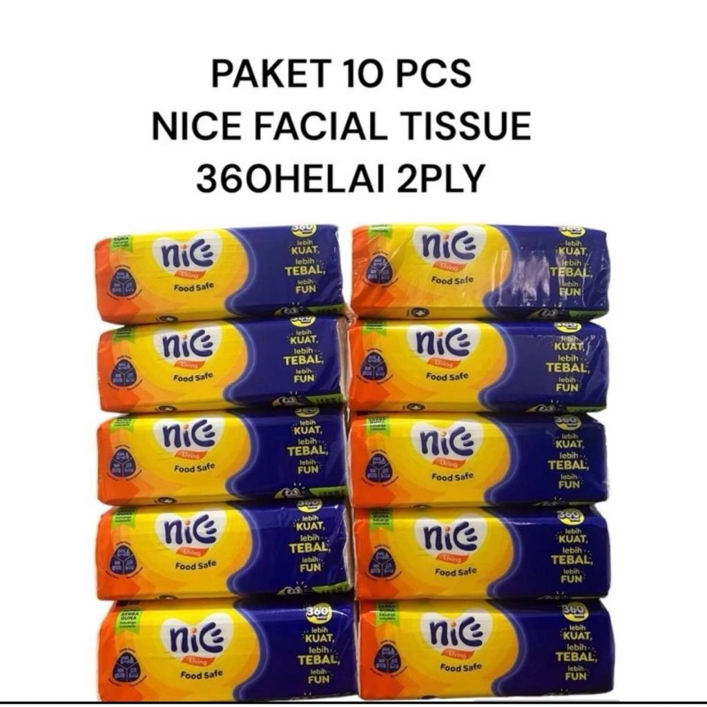 | 10 PACK | Tissu Wajah Nice 360 Sheet isi 10 PCS Tisu Wajah Facial Original Clean New
