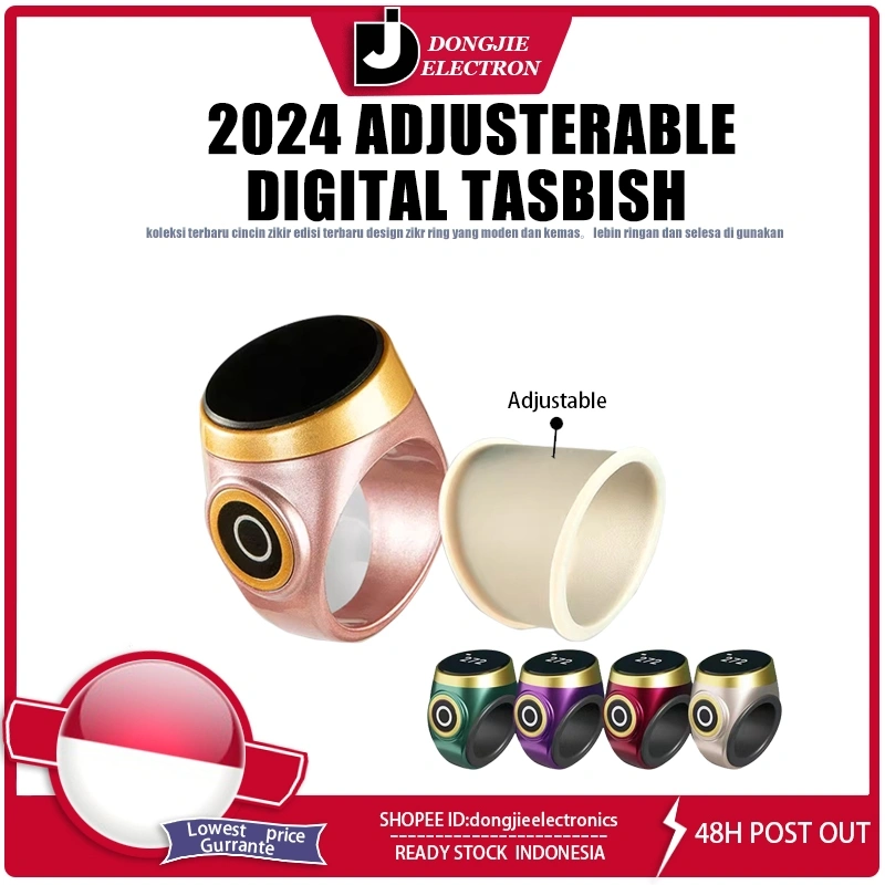 Smart Tasbih Tally Counter Ring for Muslims Zikr Digital Tasbeeh Cincin Zikir Tasbih Etnik 3 in 1 Adjustable Penyesuai Ring Karet