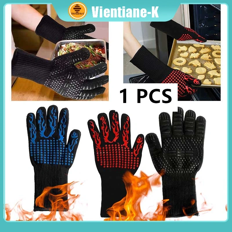 500℃ Sarung Tangan Oven Anti Panas Anti Pisau Gloves Api Bbq Tahan Panas