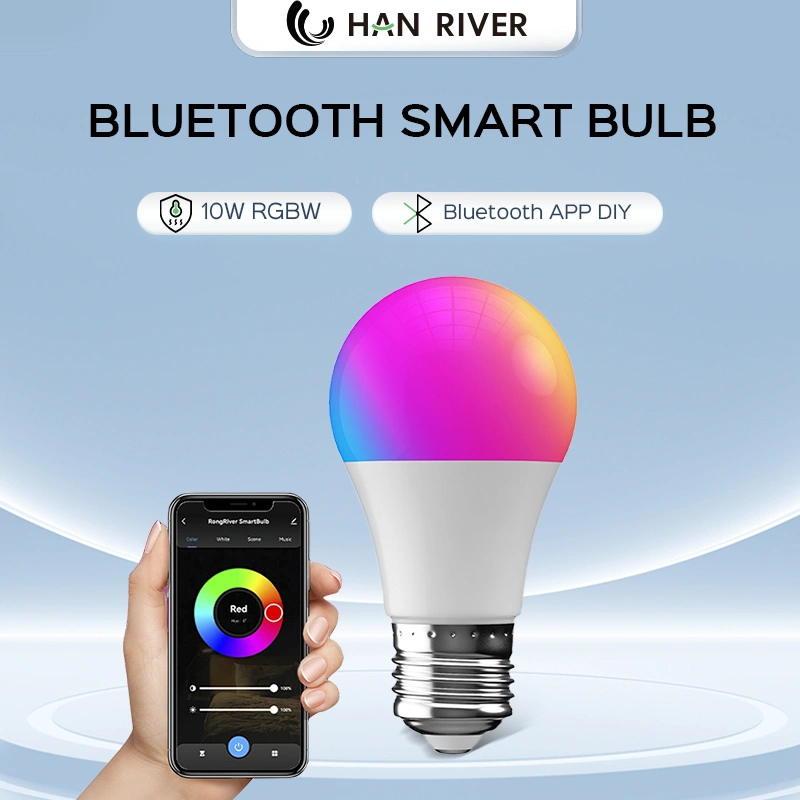 HAN RIVER Smart Lampu LED Bulb 10W APP Bluetooth RGBW DIY Lampu Bohlam