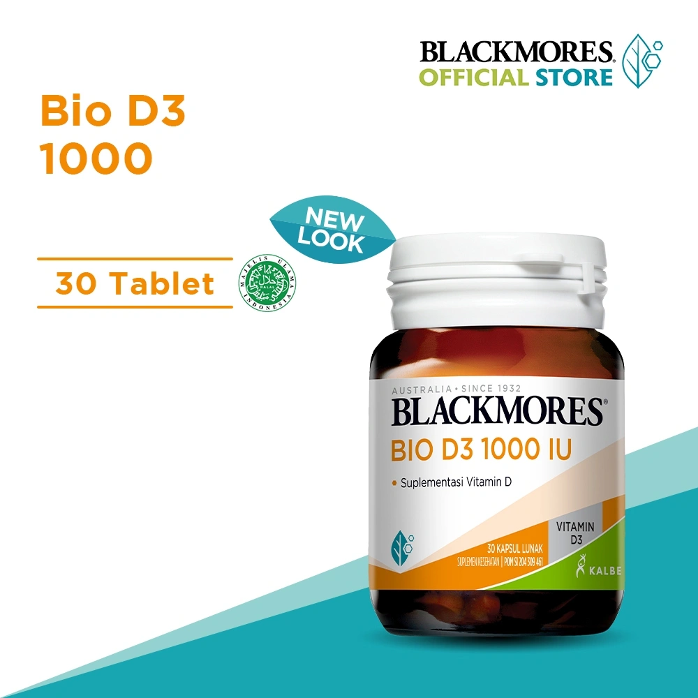 Blackmores Bio D3 1000IU (30) Clear Capsule 1 Kapsul Per Hari Tinggi Vitamin D Isi 30 Kapsul BPOM HALAL