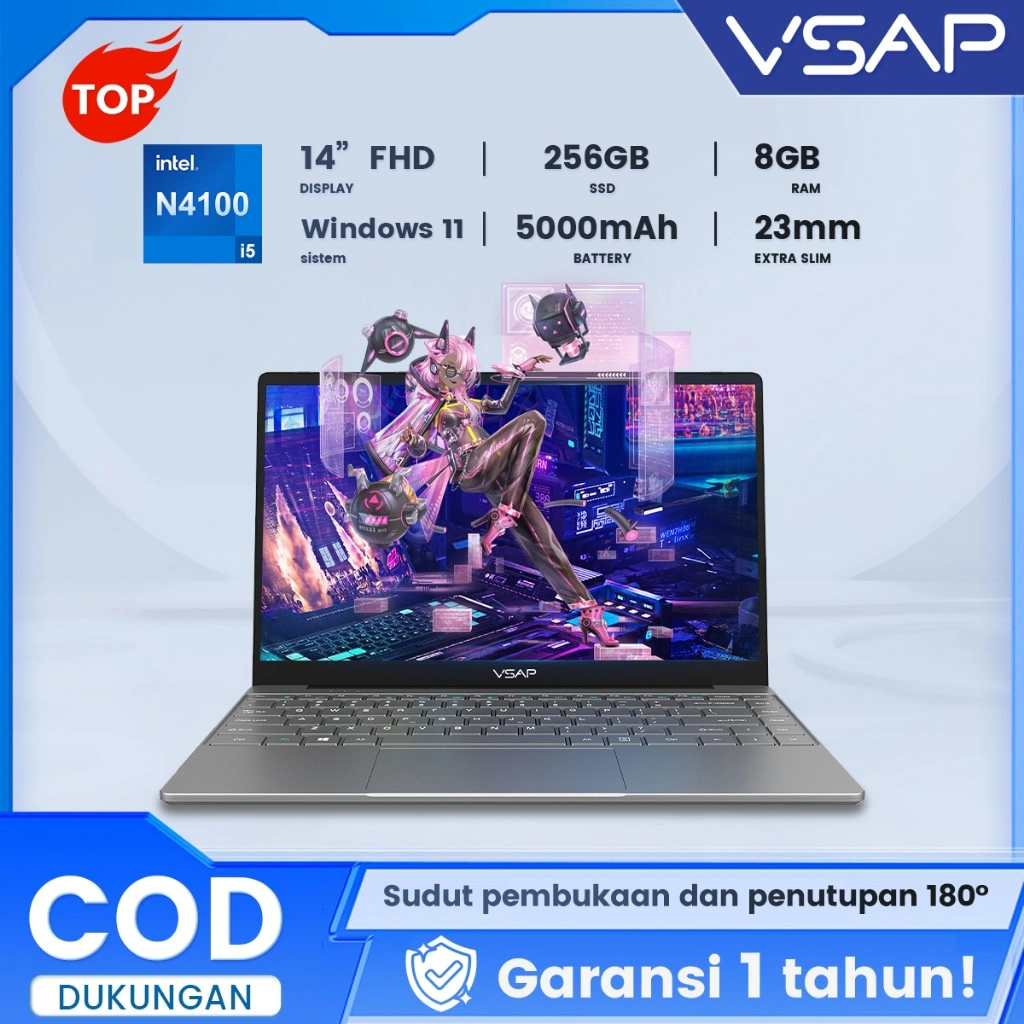 VSAP Laptop Celeron N4100 Intel 2 En 1 8gb Ram 256gb Ssd 14 inch Windows 11