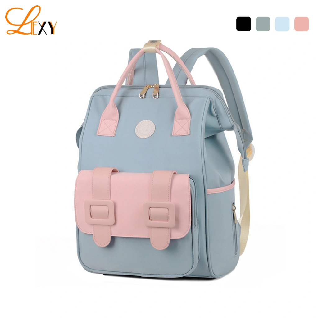 LEXY Ransel Wanita Korean Style Backpack Tas Sekolah Tahan Air Kapasitas Besar Tas Ransel Kerja