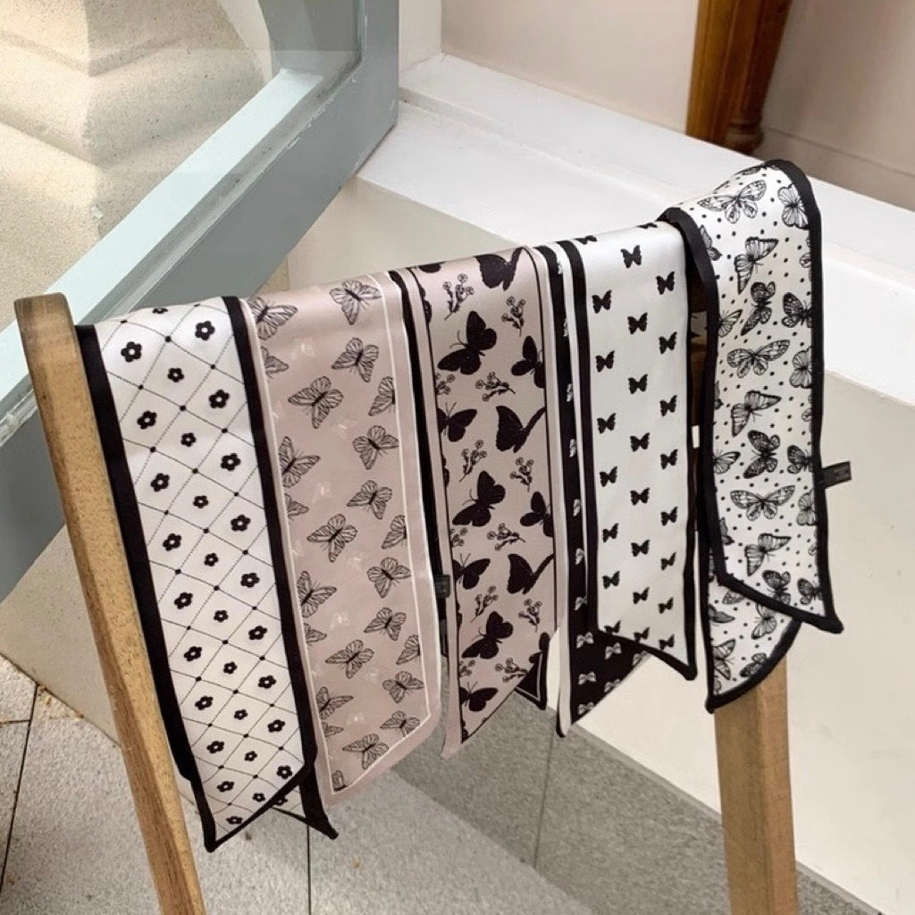 Pinky Row - Series 3.0 Premium Scarf series - Bandana Satin Wanita - Syal Wanita - Bando Wanita Satin - Syal Leher- Ikat Rambut Bandana - Twilly - Bandana - Dasi Pita