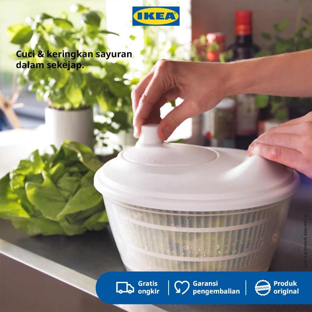 IKEA UPPFYLLD Pengering Sayuran Putar Salad Spinner Serbaguna