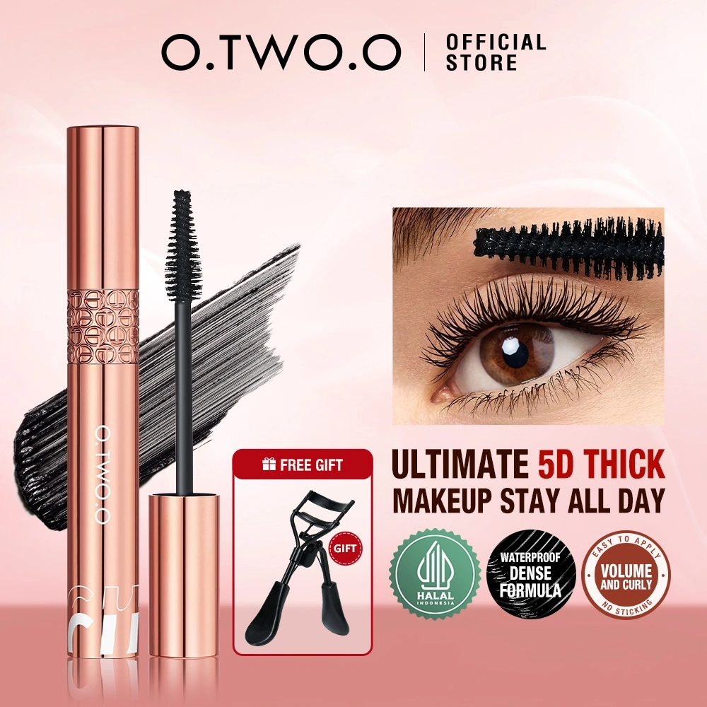 O.TWO.O Waterproof Mascara Tahan Anti Air Long Lasting+Eyelash Curler Eye Makeup