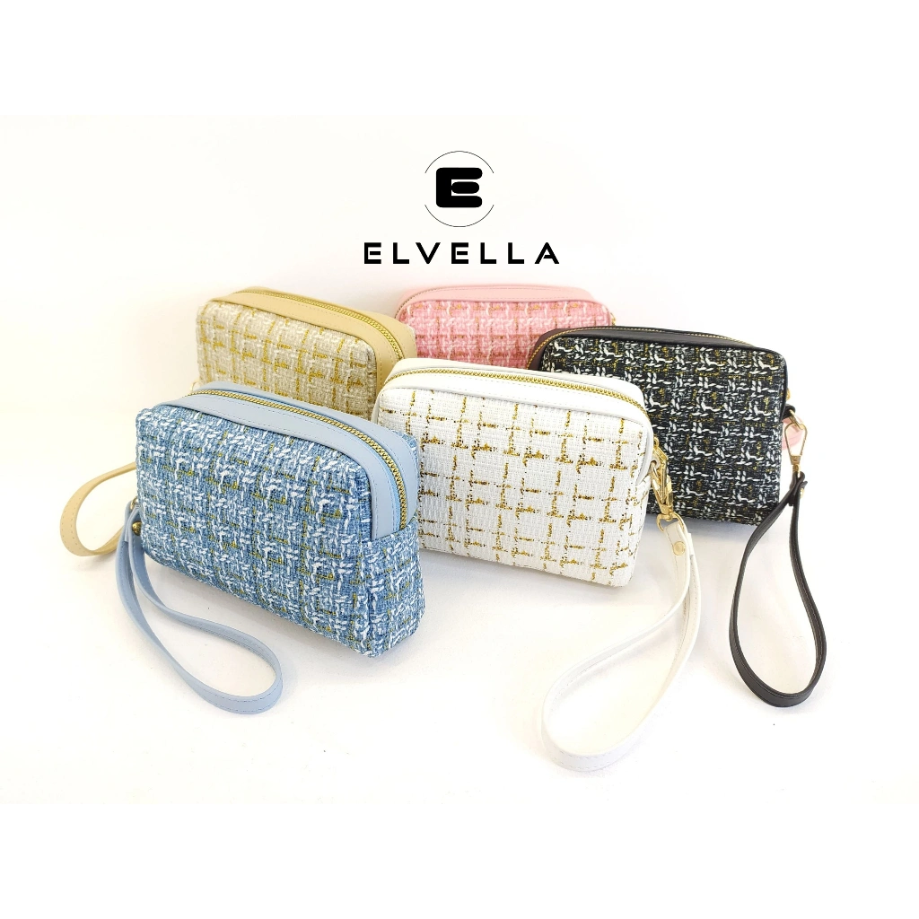 Elvella Pouch Wanita Dompet Kanvas Mini Wallet Premium Fashionable