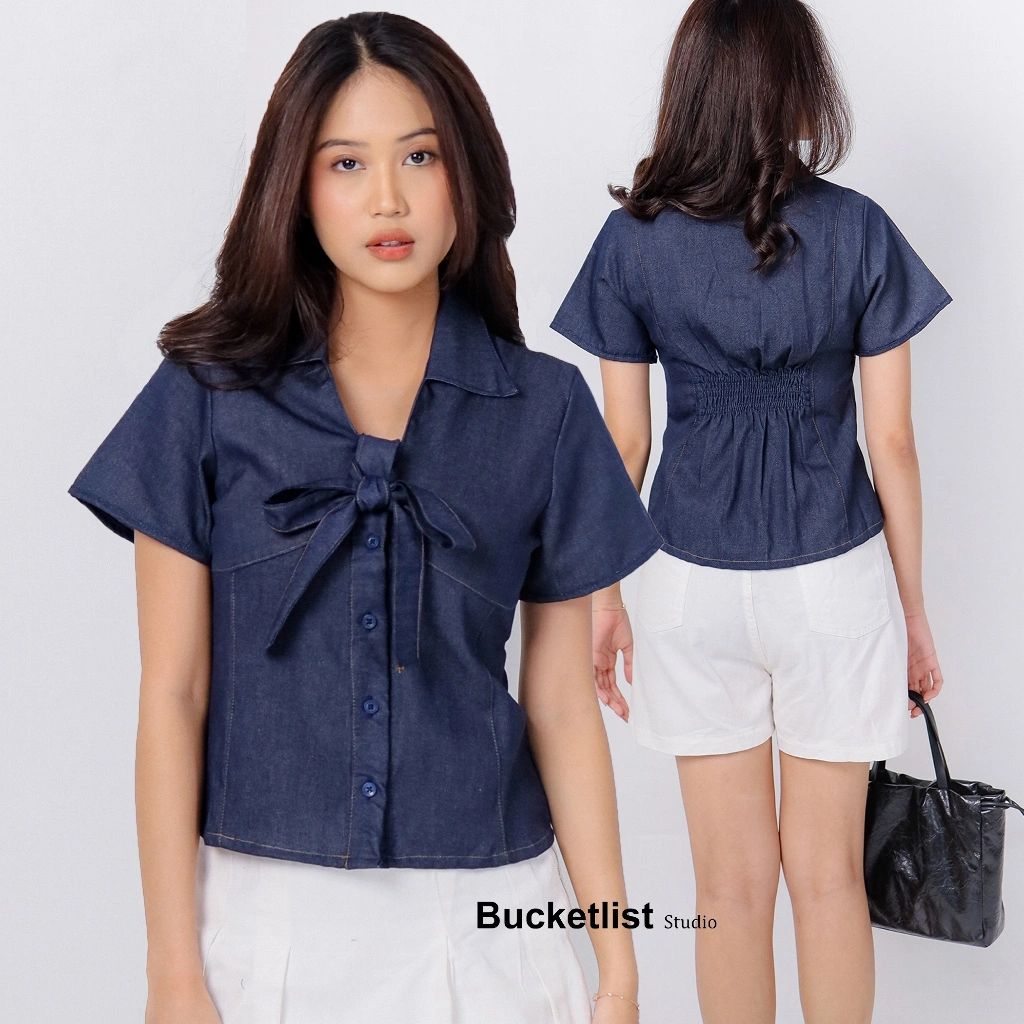 Bucketlist AMIERA KEMEJA DENIM KEMEJA KERJA WANITA