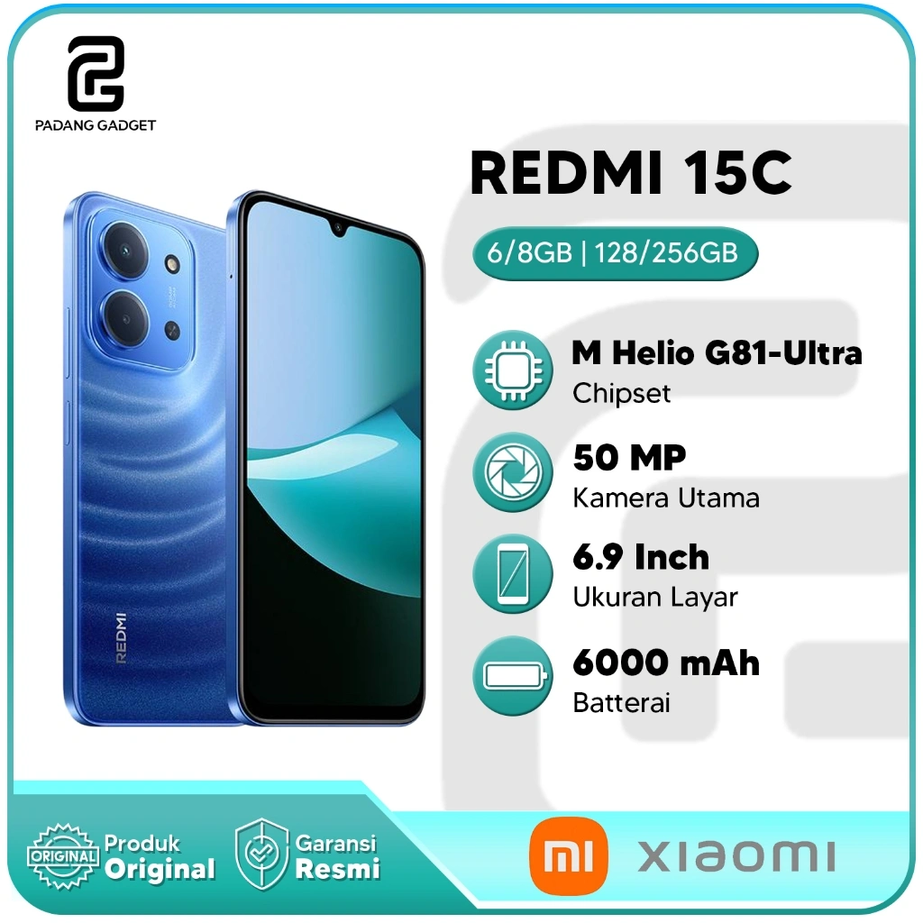 Xiaomi Redmi 15C 6/128Gb 8/256GB HP Android Smartphone Original Garansi Resmi