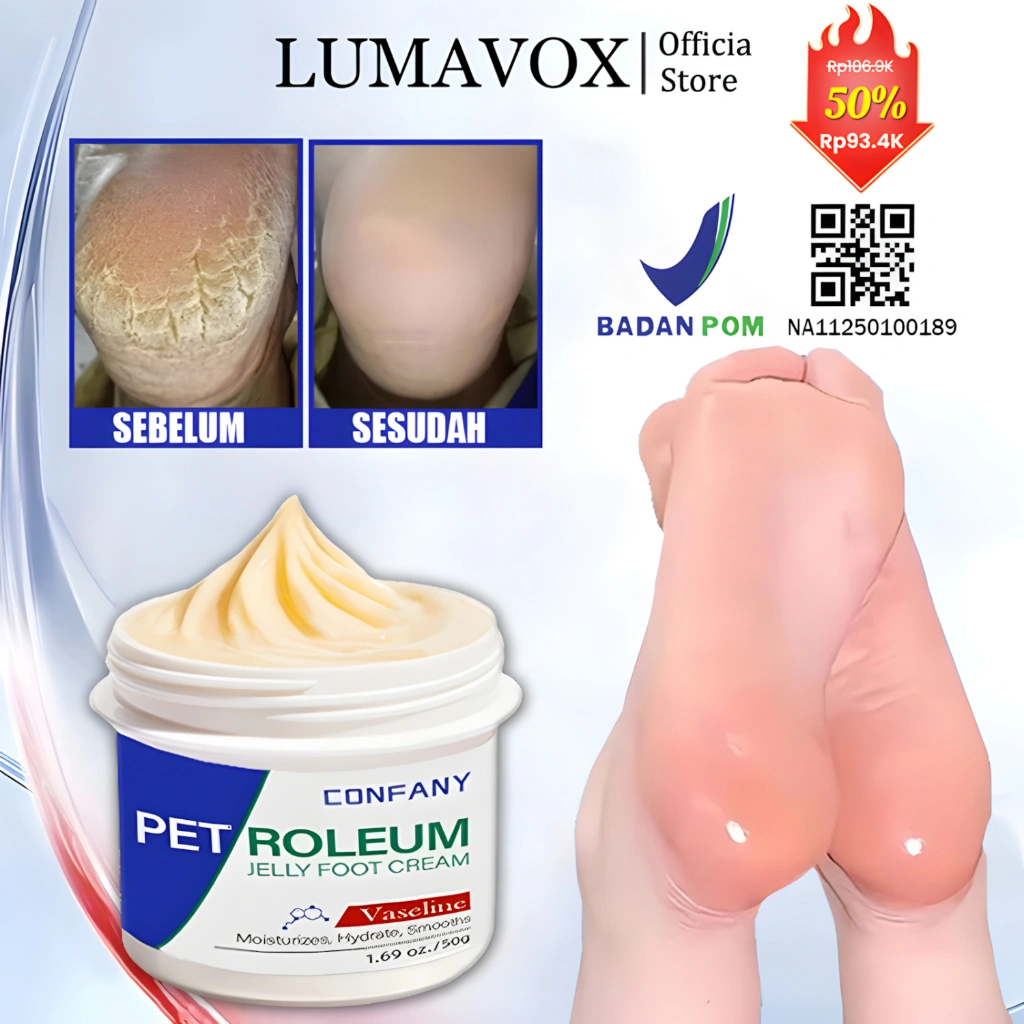 LUMAVOX Obat Kaki Pecah Pecah Cream Kaki Pecah Dan Kering Krim Kaki 50g Pelembab Kaki Kering Dan Pecah Foot Cream Penghalus Tumit Kaki Obat Kapalan Kaki