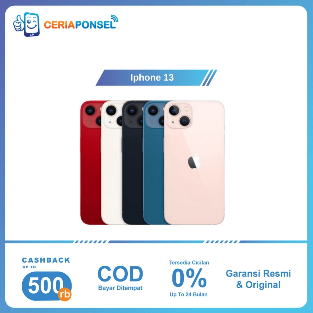 Iphone 13 256 dan 128 A15 Bionic | Garansi Resmi 1 Tahun + Extra Warranty 1 Tahun
