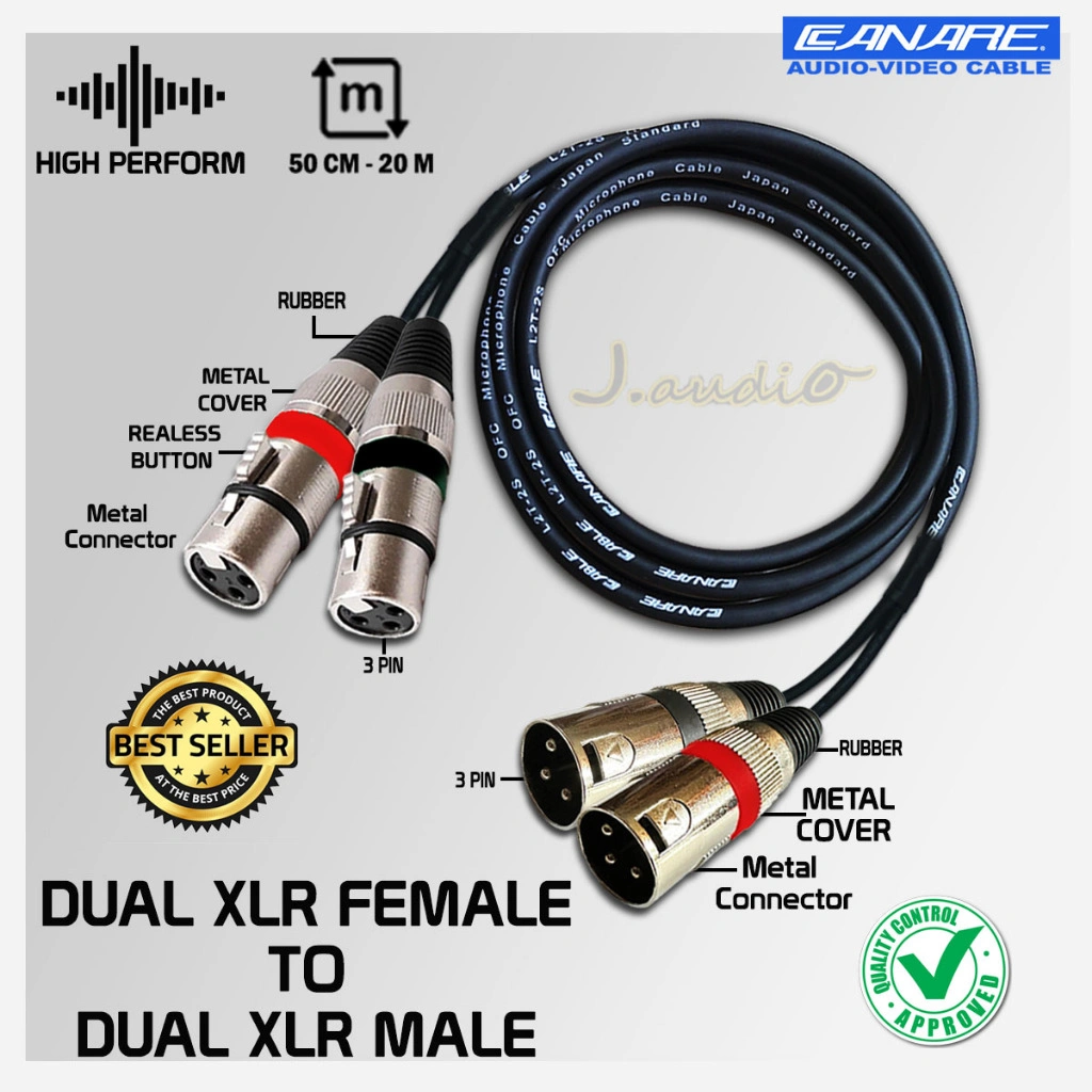 JAPAN STANDARD - Kabel Audio / Kabel Power Jack Canon 2 XLR Male to 2 XLR Female - JUAN AUDIO