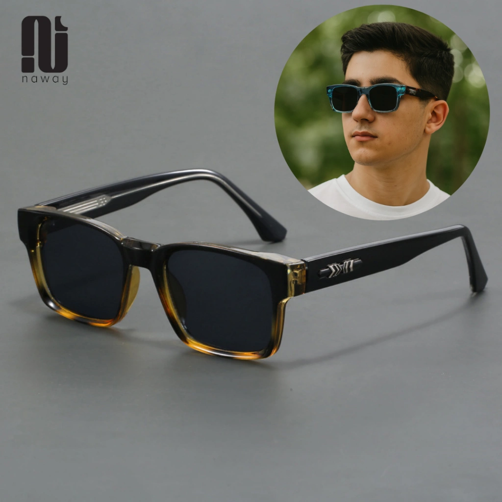 Sunglasses Square Vintage 10-29 – Kacamata Hitam Anti UV400 dengan Tulangan Besi Premium-Full Set