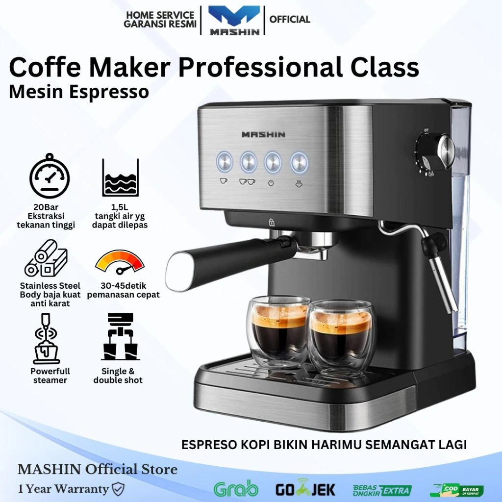 Mashin - Mesin Pembuat Kopi Espresso Otomatis Italian Coffe Maker