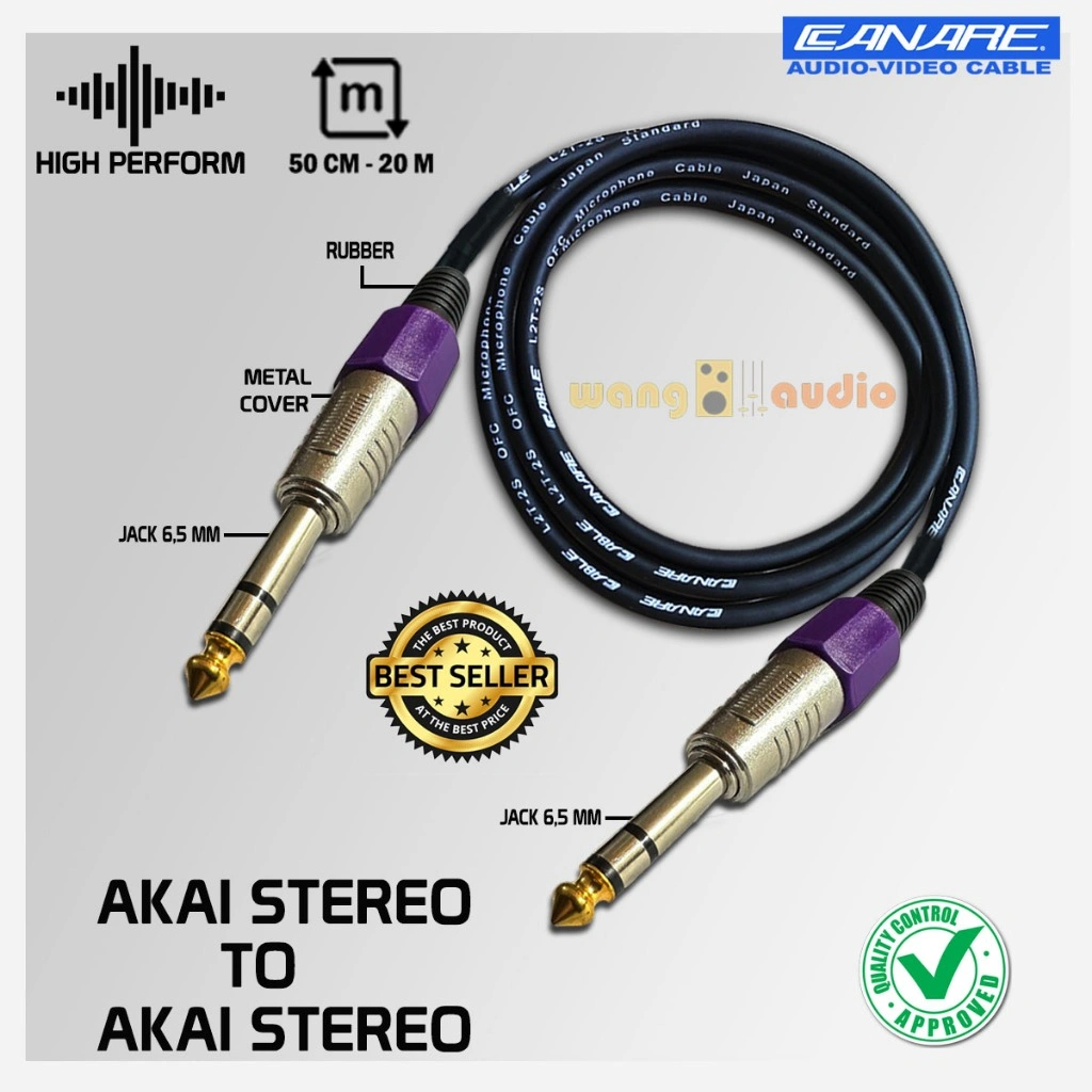 JAPAN STANDARD - Kabel Audio Jack AUX TRS Akai Stereo 6.5mm - WANG AUDIO