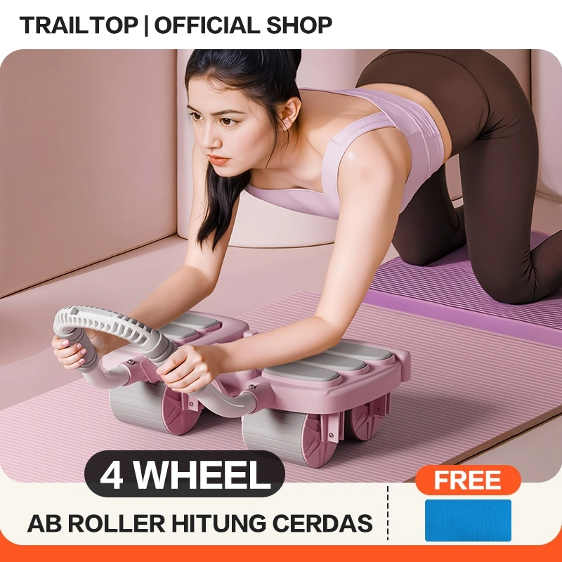 TrailTop Ab Wheel Roller Hitung Cerdas Ab Roller 4 Wheel 3 in 1 Alat Fitness Alat Olahraga Di Rumah