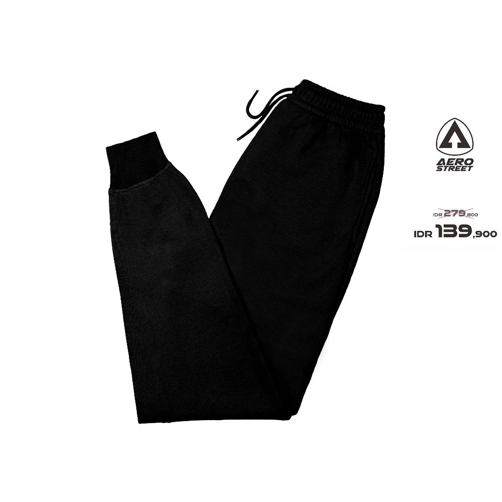 Aerostreet Jogger Long Pants Vicenzo Hitam Celana Joger EBAAA