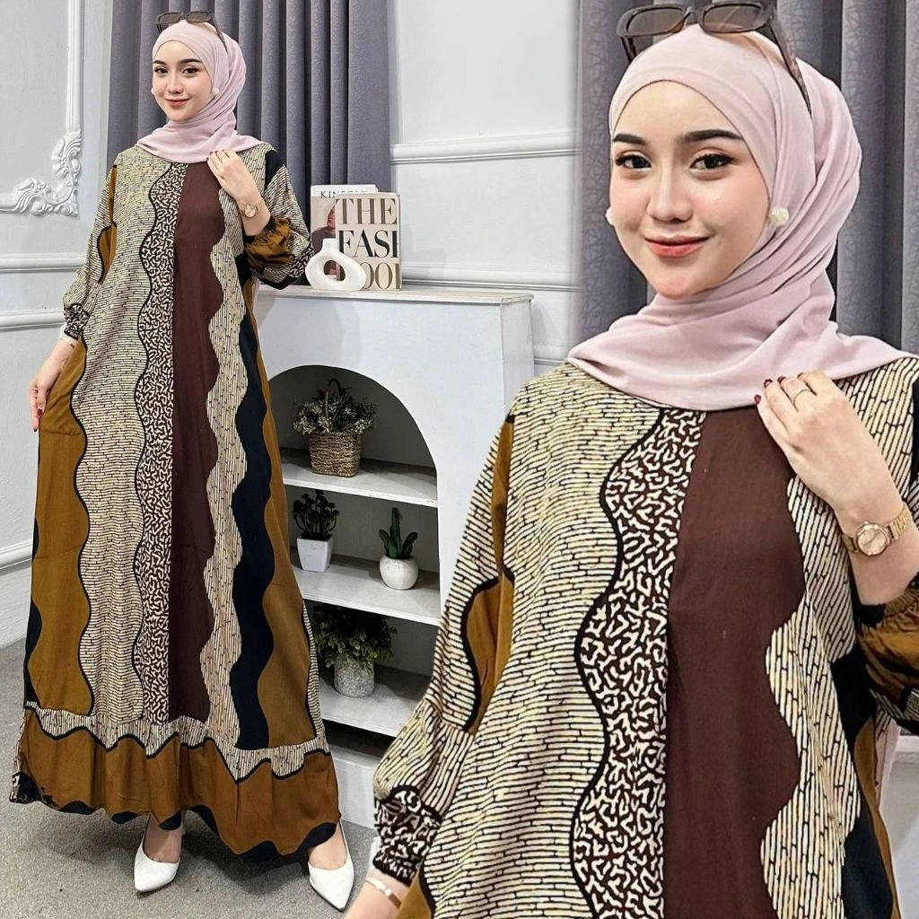 SEDRESS CAMELIA TERBARU JUMBO LD 120 RAYON KOMBINASI KEKINIAN BUMIL BUSUI NYAMAN