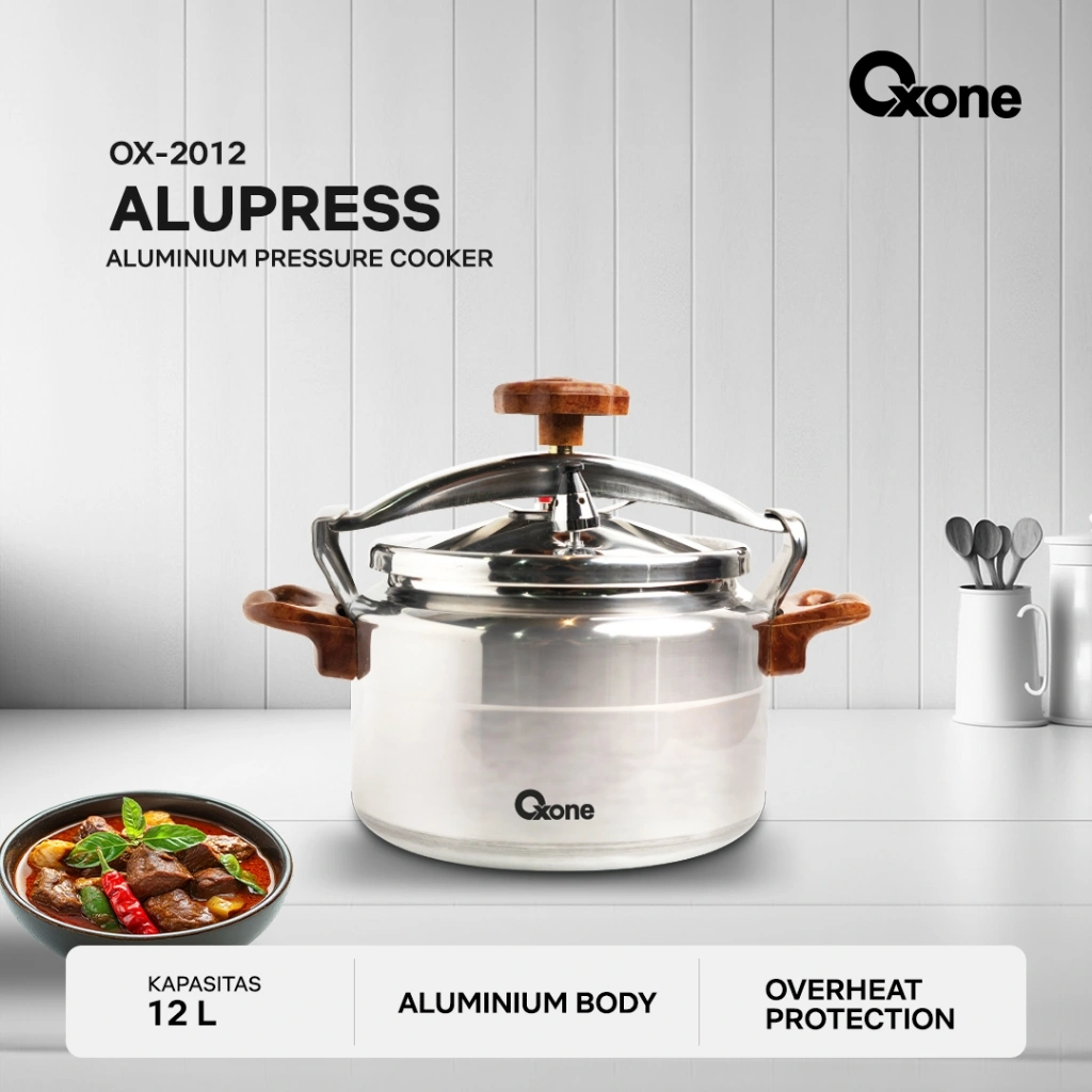 Oxone OX2012 Presto Panci Daging Alumunium Pressure Cooker 12L