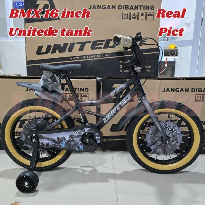 Sepeda anak bmx 12 16 18 inch cowok united tank ban jumbo usia 3-9 tahun high quality SNI NEW
