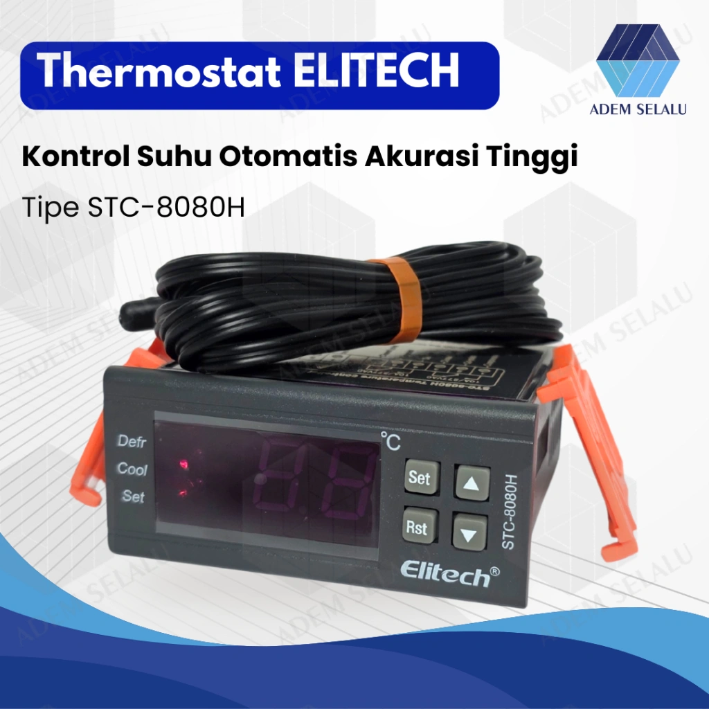 Thermostat Digital Elitech STC-8080H AC 220 V | Smart Termostat Suhu Otomatis Dual Mode 10 A