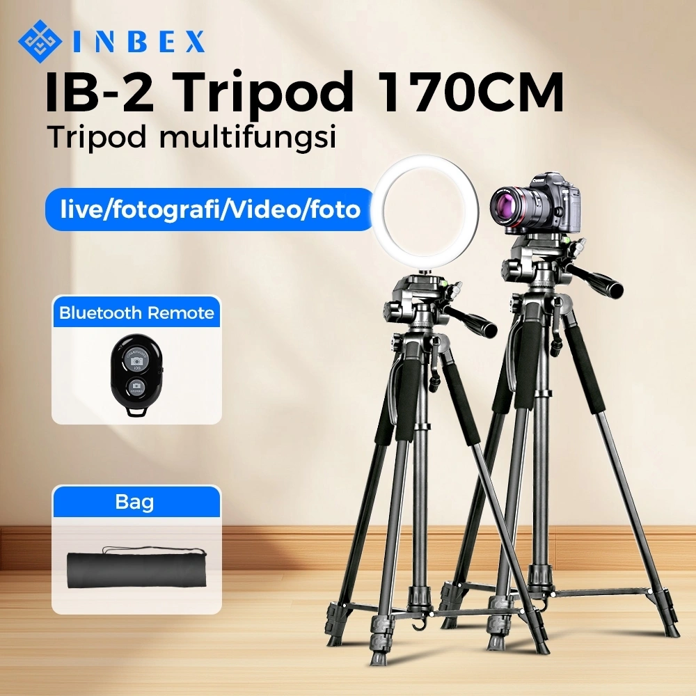 INBEX 170cm Tripod Kamera Tongsis hp multifungsi 140cm 133cm IB-2R 3520 Remote Bluetooth Smartphone ringlight 3366