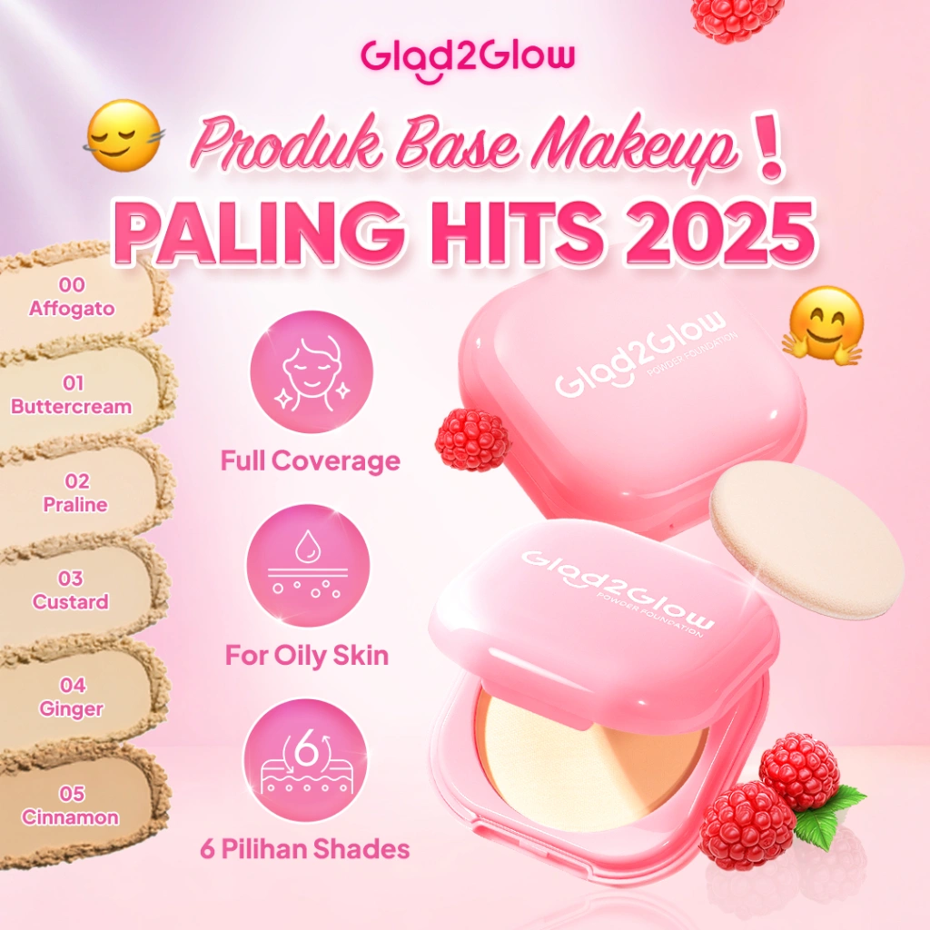 Make-Up Powder Glad2Glow Perfect Blurring Powder Foundation Make Up Setting Powder Bedak Padat Compact Powder G2G Powder TWC Concealer Face Powder Loose Powder Badak Tabur Waterproof Makeup Kosmetik Matte