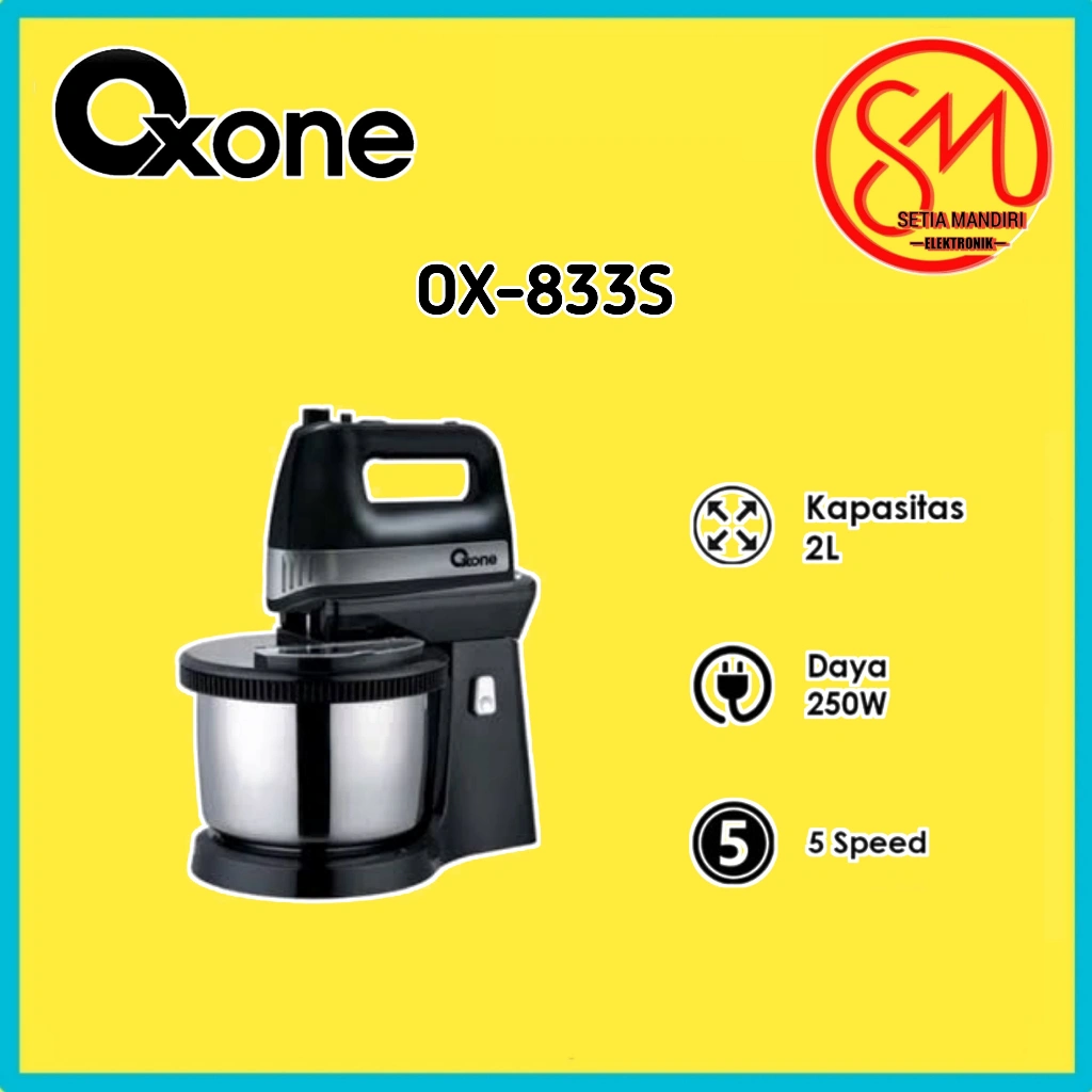 OXONE OX-833S Stand Mixer Stainless Steel Rotating Bowl 2L - OX833S