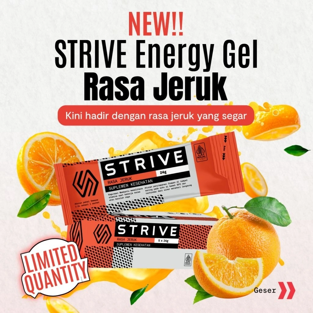 STRIVE EBERGY GEL ISI 5 PCS BPOM HALAL STamina padel paddel
