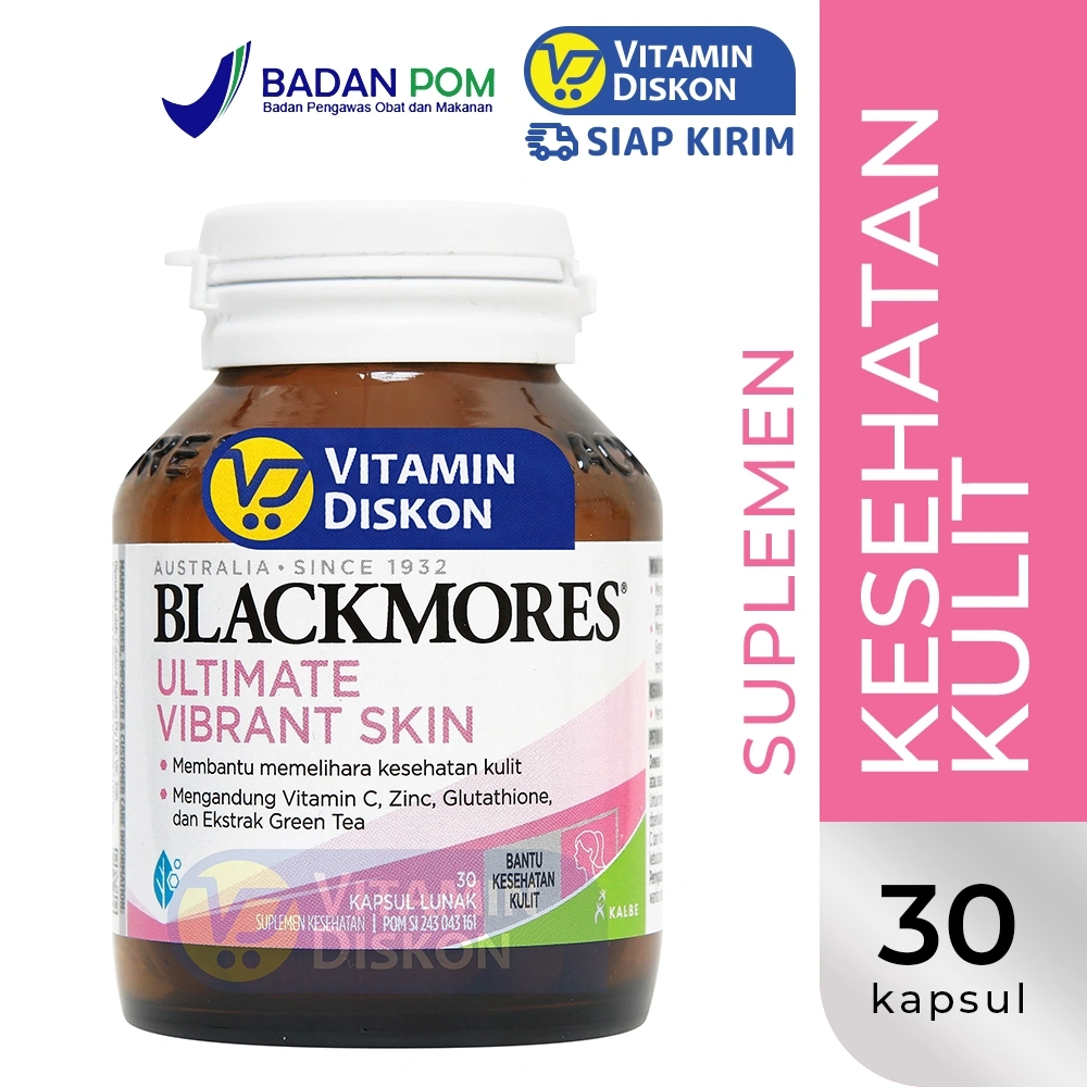 BLACKMORES ULTIMATE VIBRANT SKIN 30 TAB | Suplemen Kesehatan Kulit, Antioksidan, Anti Aging, Mencerahkan, Glutathione, Kolagen