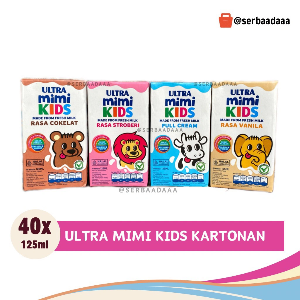 Susu Ultra Mimi Kids 125ml - 1 Dus Isi 40 Pcs