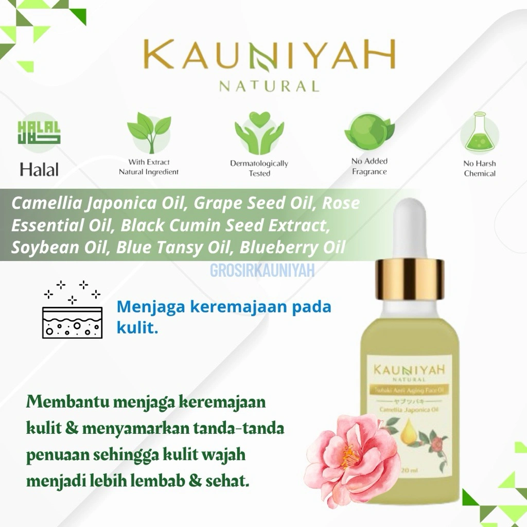 Kauniyah Natural Tsubaki Anti Aging Face Oil - Face Oil - Anti Aging - Kauniyah Natural Skincare