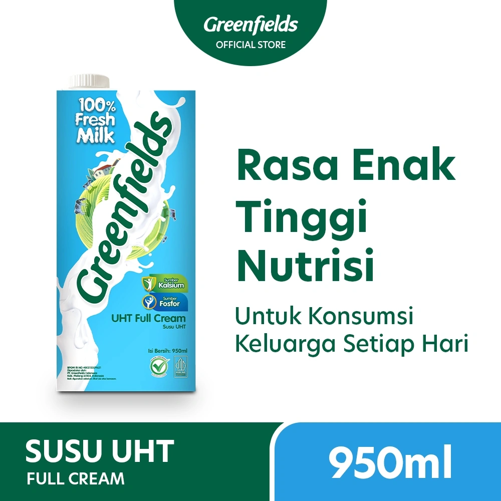 Susu Greenfields UHT Full Cream 950ml