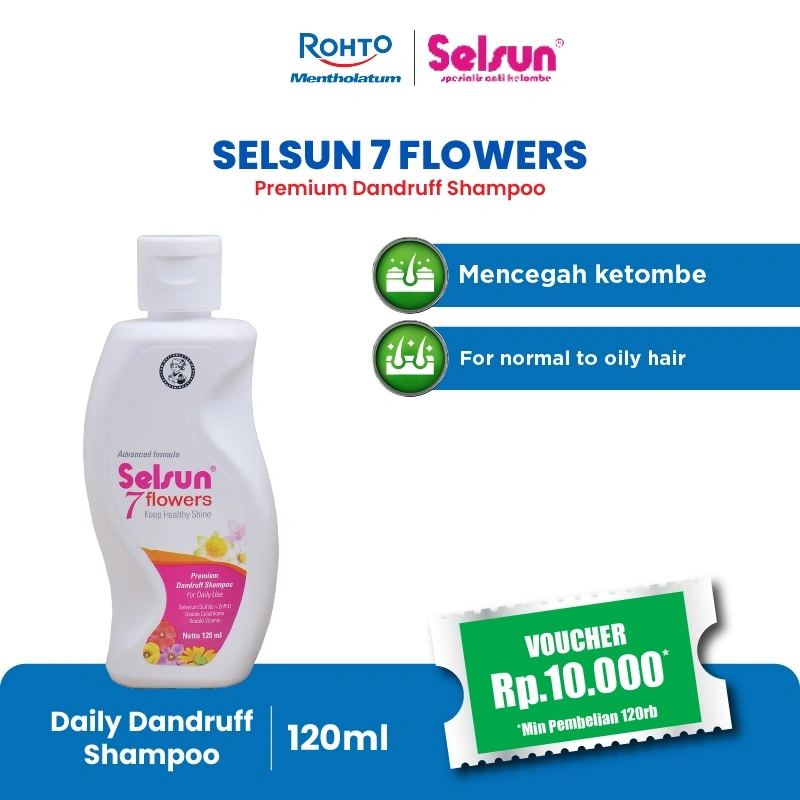 Selsun 7 Flowers Premium Dandruff Shampoo - 120ml (Anti-dandruff, keeping the scalp and hair healthy)